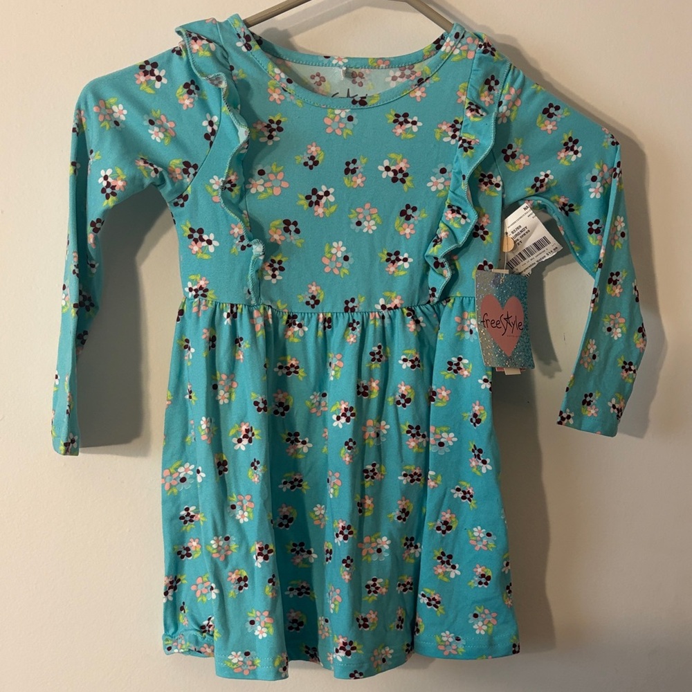 Freestyle Turquoise Floral Kids Dress